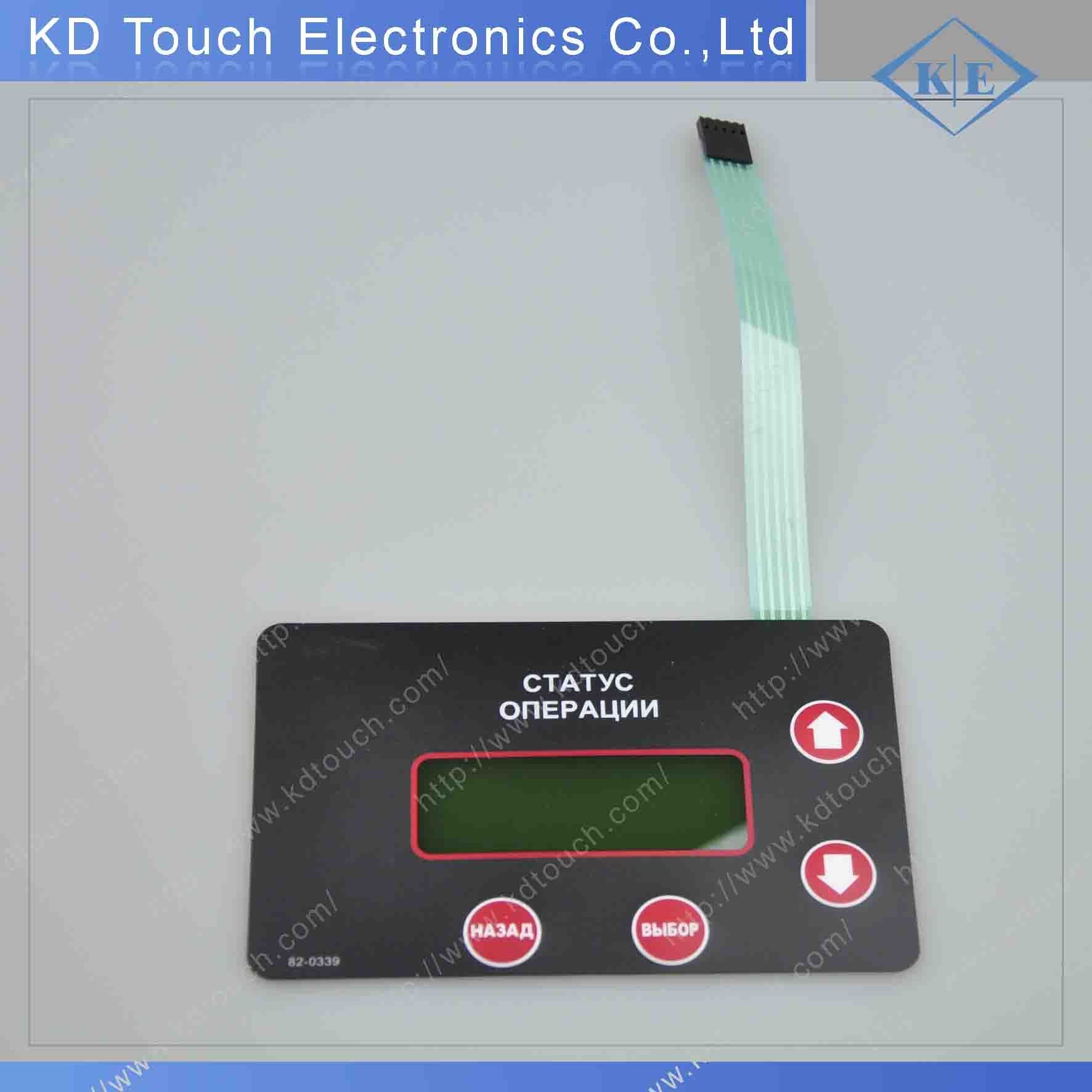 Tactile Rim Embossing Membrane Keypad with Transparent Window