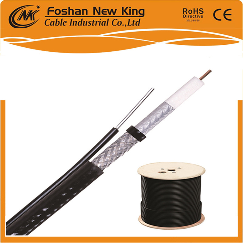 High Quality 75ohm Rg11 +Messenger Coaxial Cable with High Voltage for CATV