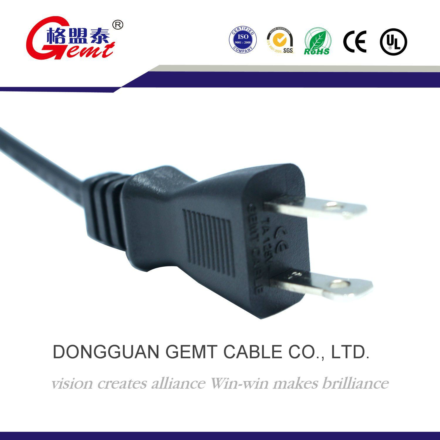 UL Standard USA 2 Pins Indoor Extension Cords