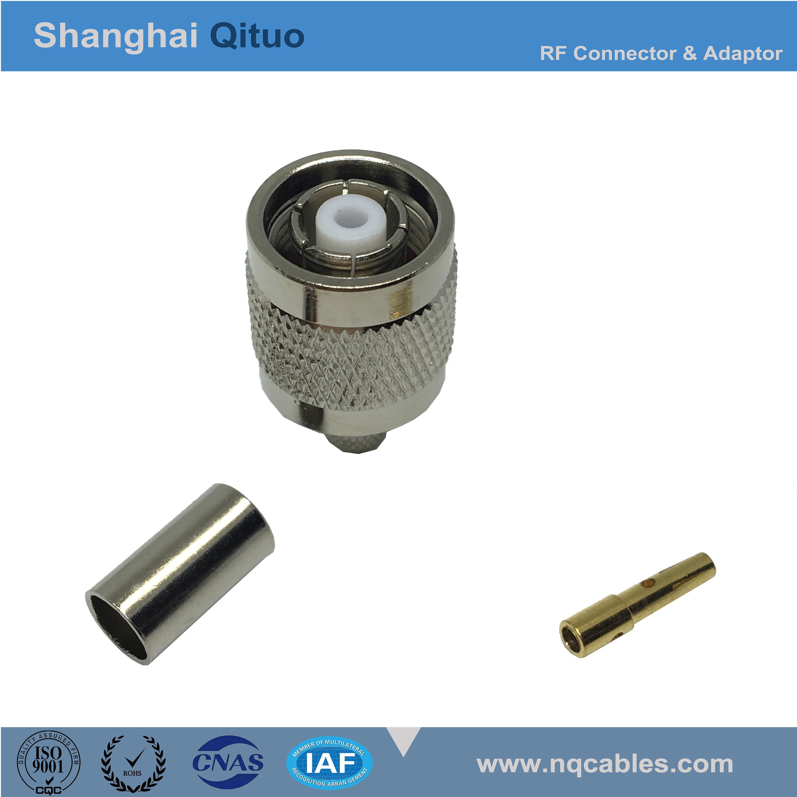 RF Connector TNC Reversed Polarity Straight Male Plug Crimp for Rg58, Rg59, Syv-50-5, Syv-50-7 Cable (TNC-RP-J-C-3, -4, -5, -7) (4 kinds)