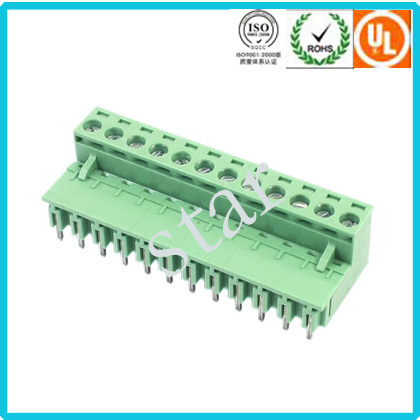 5.08mm Pitch 300V 15A PCB Mounting Screw Plastic Terminal Block