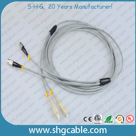 FC-Sc mm Duplex Armored Fiber Optic Cable Patch Cord
