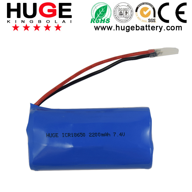 High Quality Lithium Battery 7.4V 2200mAh Icr18650