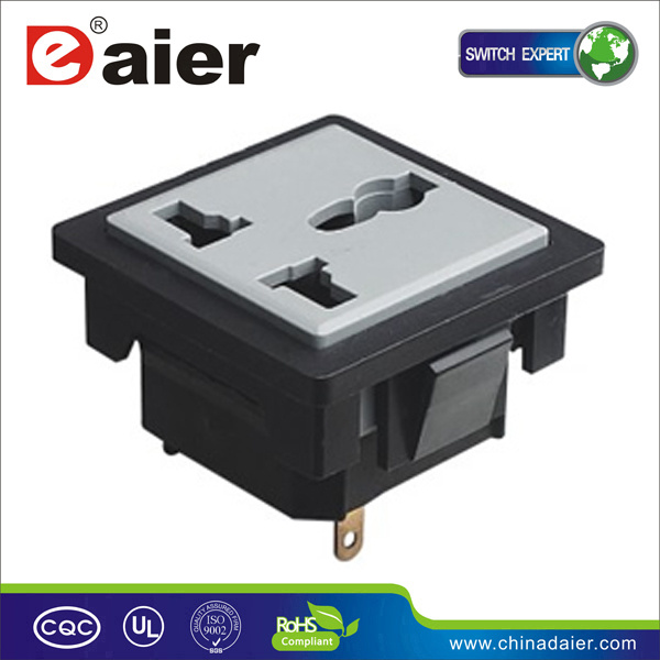 3pin Squared Multiple Outlet AC Power Socket