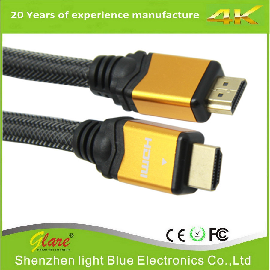 High Quality Nylon Braiding Metal Shell 1.4/2.0 4K/2160p HDMI Cable