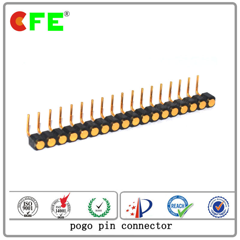Right Angle Copper Spring Contact Pin Connector for Electronic