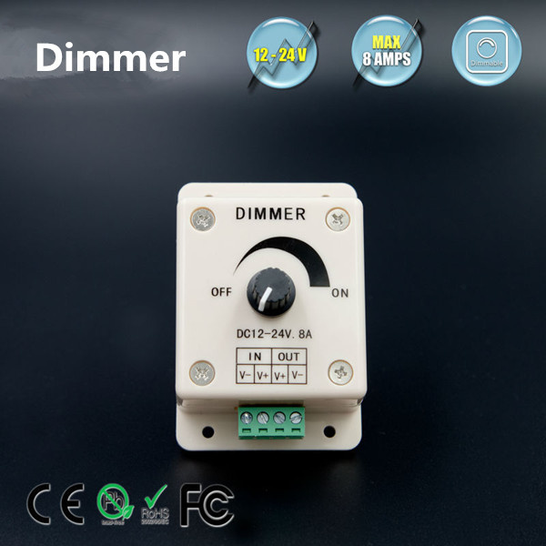LED Knob Dimmer One Channel PWM, 12-24VDC 8A