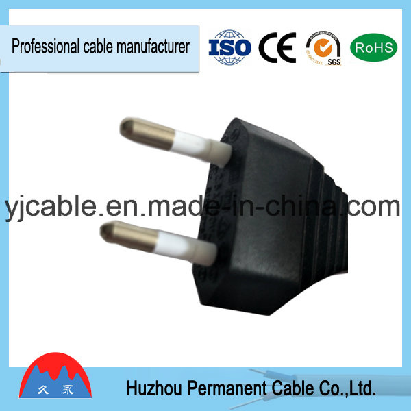 European Type 2-Pin Computer Power Cord (VDE Approved) with RoHS in High Quality Low Price