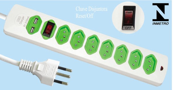 Brazilian 7 Digits Extension Socket with Inmetro Approval