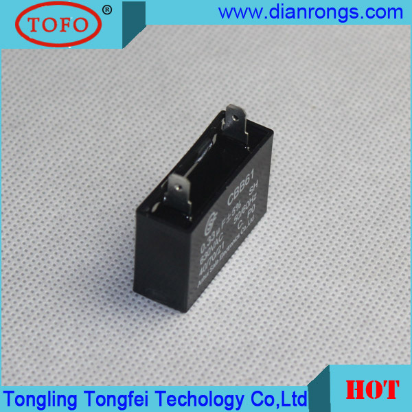 Black Plastic Case Square Type Type Capacitor Cbb61 1-25UF