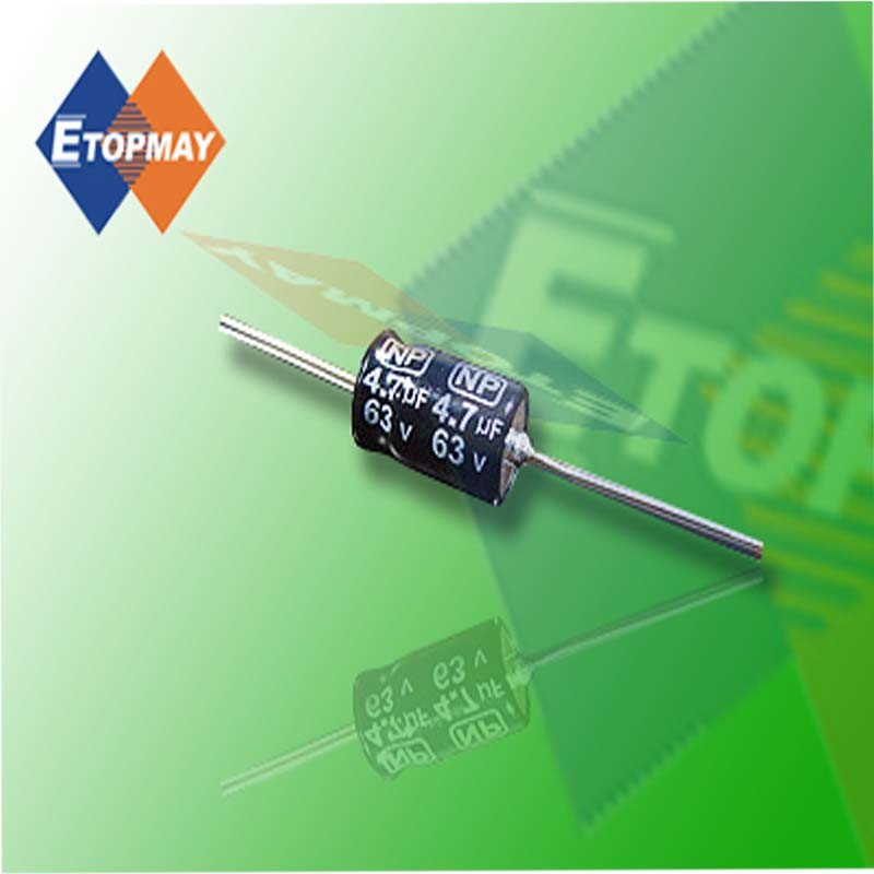 330UF 16V 13*22axial Bi-Polar Aluminum Electrolytic Capacitor Topmay