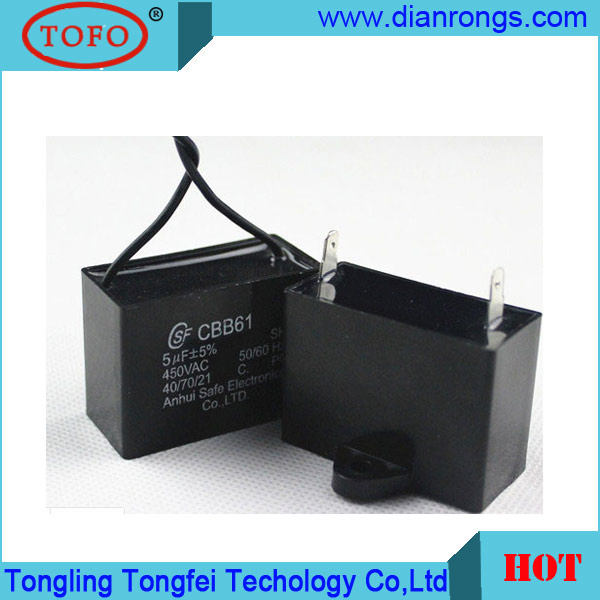 Cbb61 Capacitor 5UF 450V 5% Start Capacitors Cbb61 50/60Hz