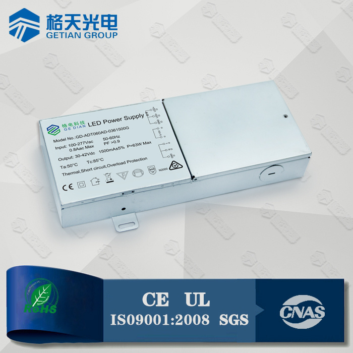 Rubycon Capacitor 63W 0-10V LED Dimmable Driver with 5 Years Warranty