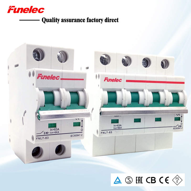 IEC60947 1p, 2p, 3p, 4p 12VDC-1200VDC MCB Dcac Circuit Breaker Solar