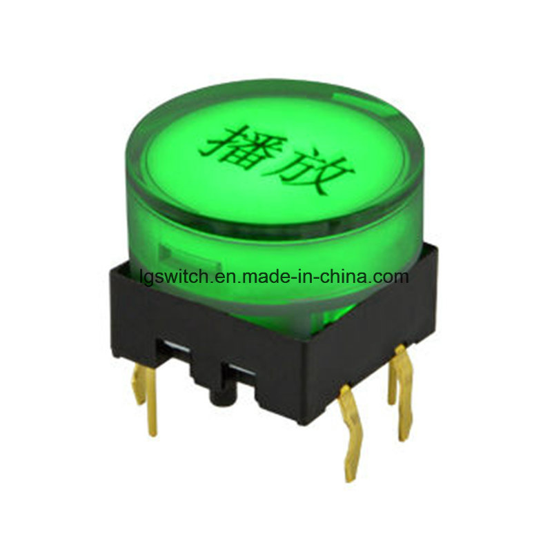 15mm Round-Shaped Push Tact Switch with LED Design Patent