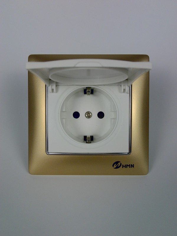 TUV Certified PC Golden Dust Cover EU Standard Socket