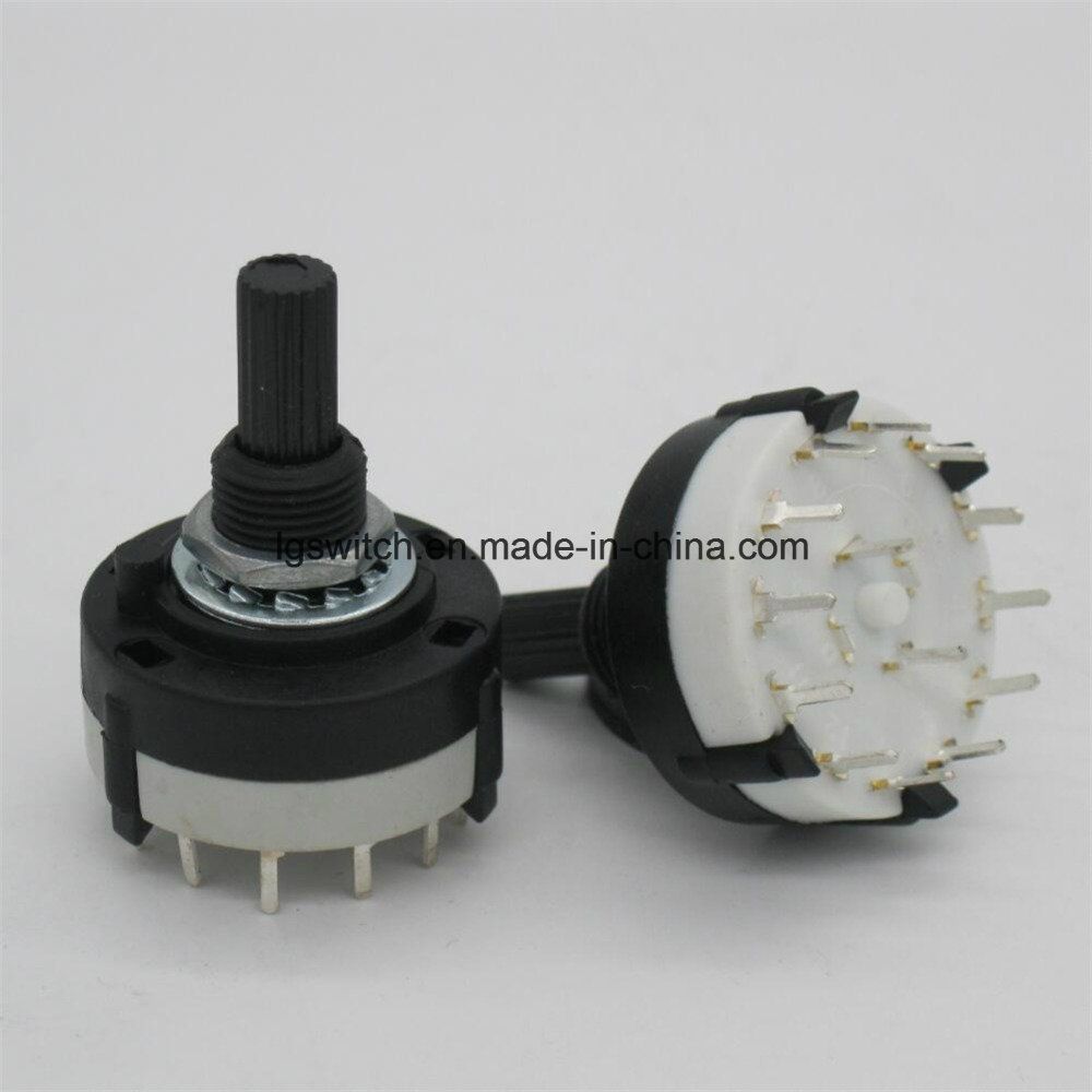 2 Pole 6 Position Dp6t Make Before Break Shorting Rotary Switch