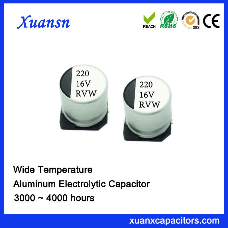 New 220UF 16V 3000hours Surface Mount Electrolytic Capacitor