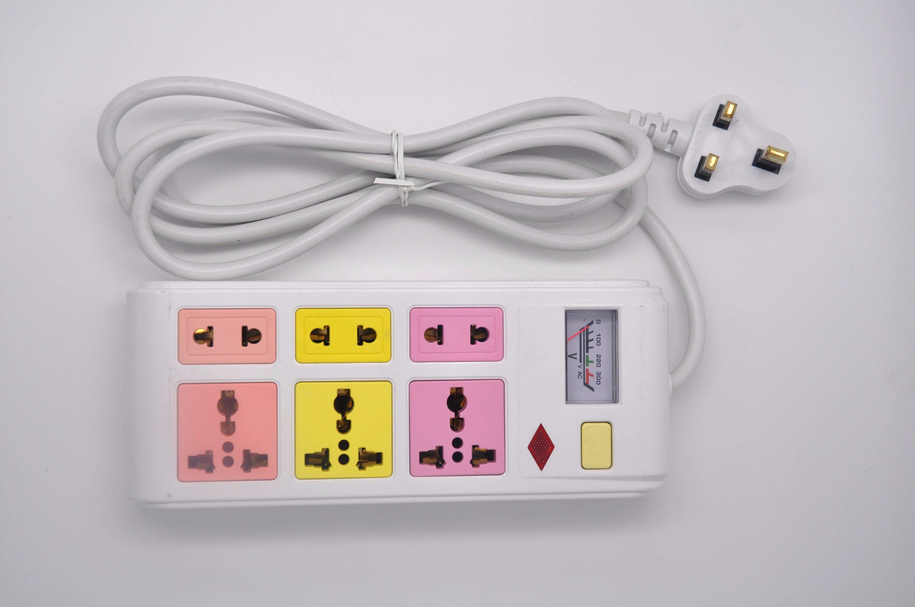 Movable Multi Function Colorful Extension Electrical Multiple Plug Socket