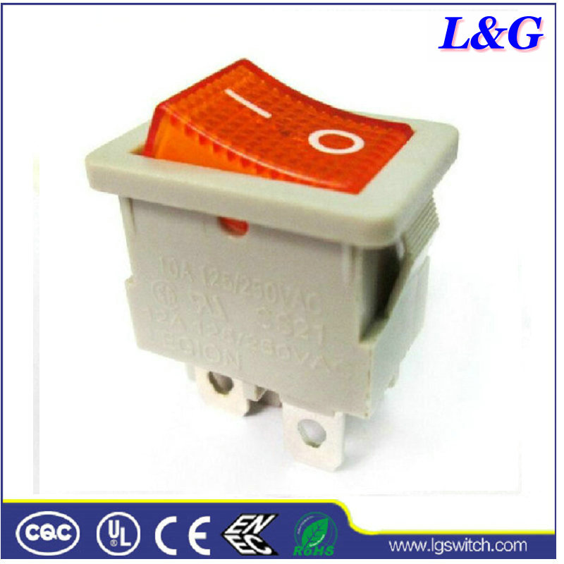 UPS Power 12A250VAC Dpst 2 Position Micro Button Toggle Rocker Switch with Light