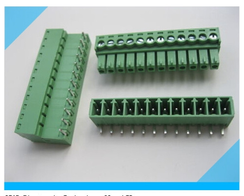 3.5 3.81 Pitch Angle Screw Terminal Block Connector by Pluggable