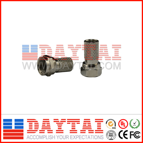 CATV RG59 RG6 Twist on F Screw Connector