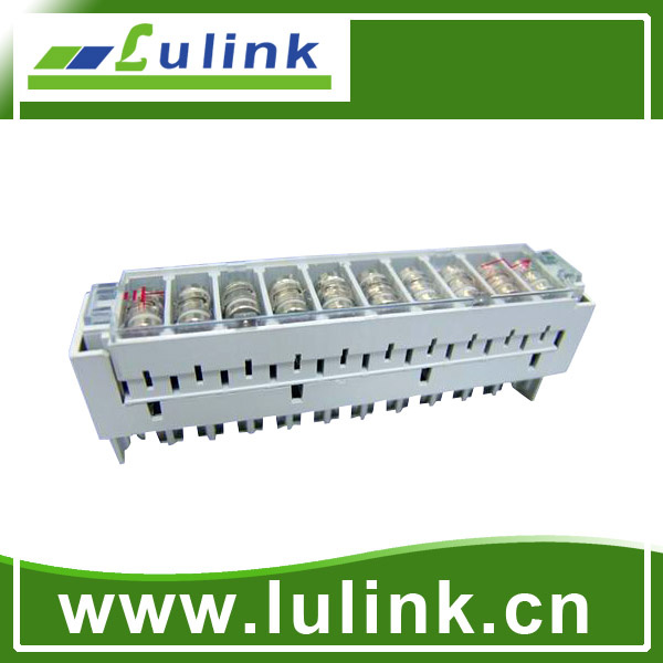 10 Pair Magazine 3 Pole Arrester Loaded with Fuse