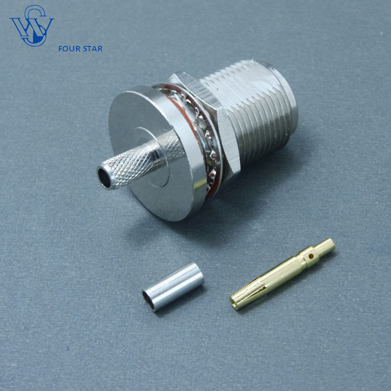 Female Bulkhead Crimp RF Coaxial N Connector for Rg142 Cable