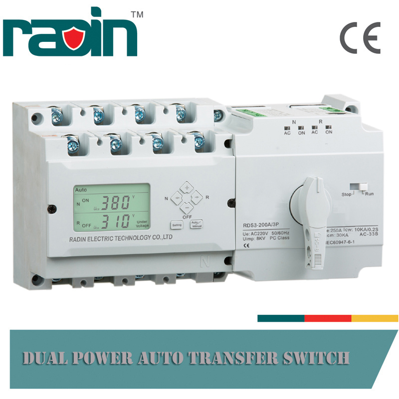 200A 2p/3p/4p Automatic Transfer Switch (RDS3-250C)