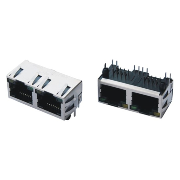 PCB Mount 90 Degree 8p8c 1X2 Unshield RJ45 Female Connector