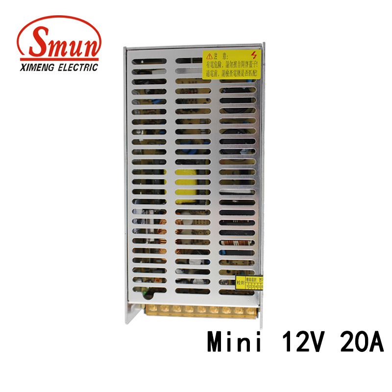 Smun as-250-12 12VDC 20A 250W Mini Size Switching Power Supply