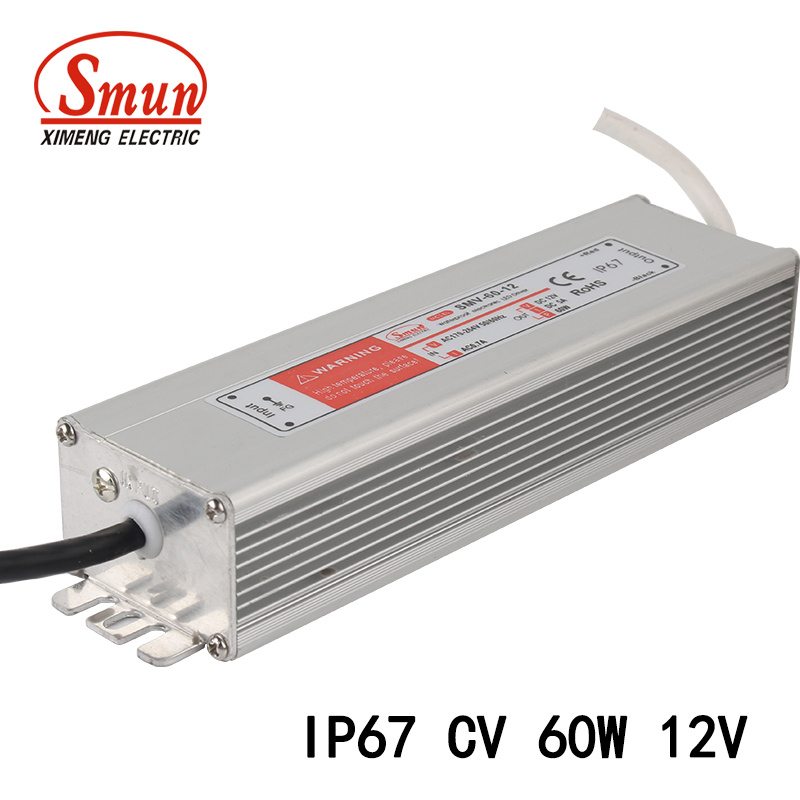 Smun 60W 12V 5A LED Driver Waterproof IP67 Power Supply