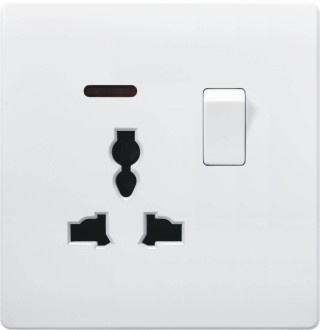 British Standard White 13A Multi-Functional Switched Socket with Neon