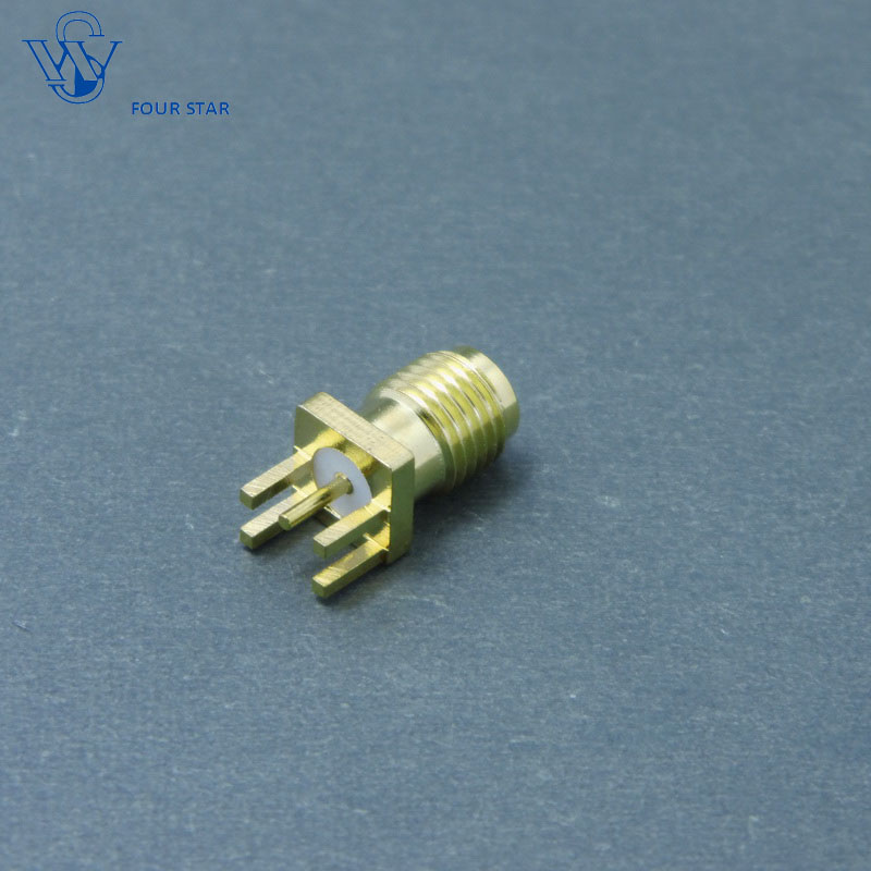 RF Coaxial Female SMA Connector for PCB Edge Mount