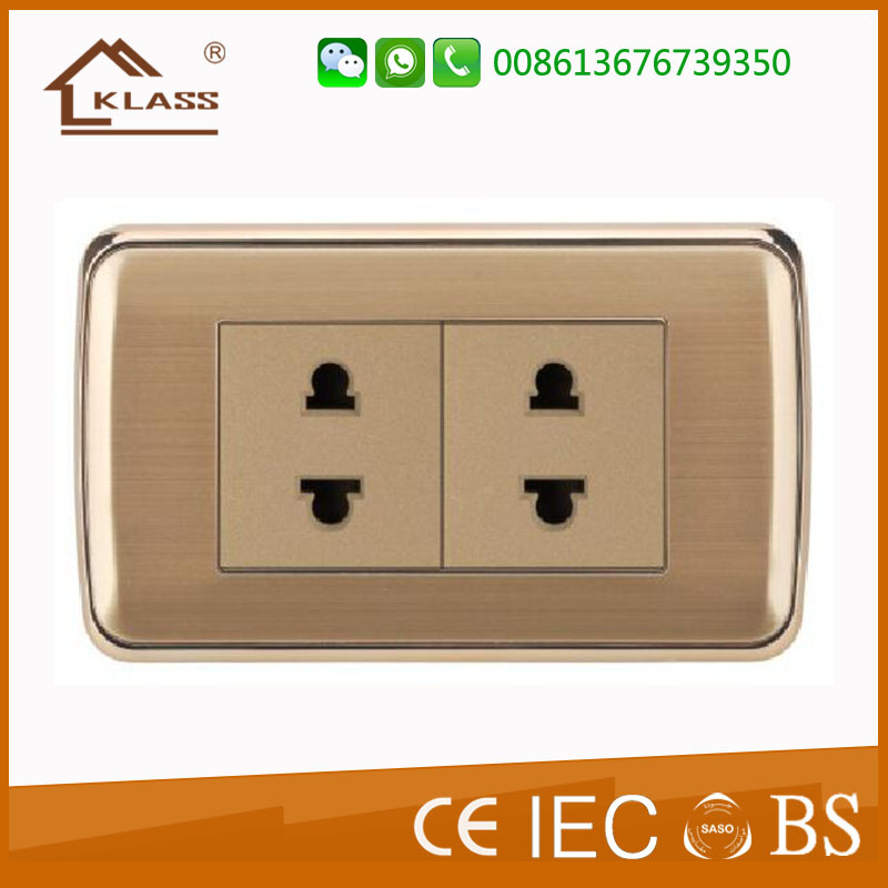 Top Quality Brushed Stainless Steel Double 2pin Socket