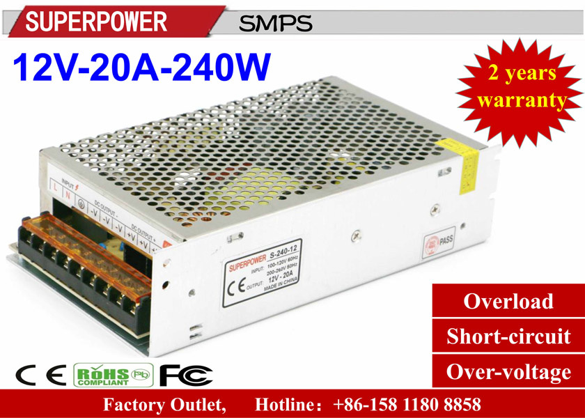 12V 20A 250W Security Monitoring Switching Power Supply