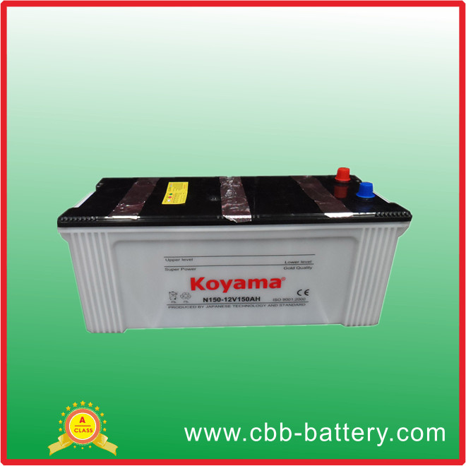 12V150ah Dry Charged Car Batteries