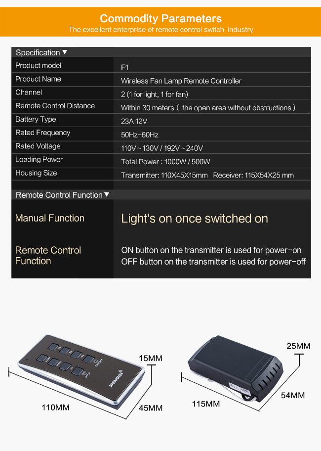 Long Distance RF Remote Switch with Ce & RoHS