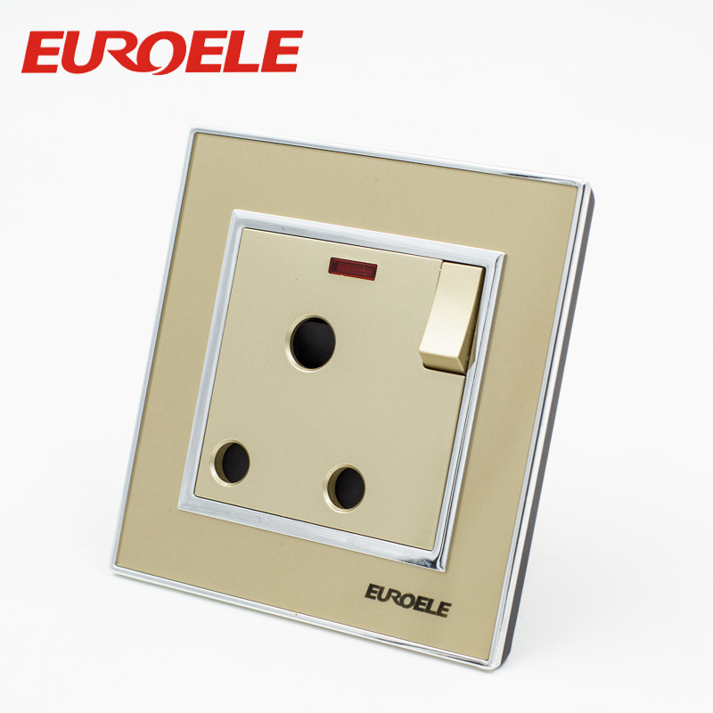 Acrylic Copper Sliver Point 250V 15A Switched Socket with Neon
