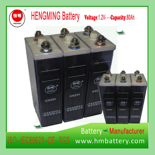 Hengming 1.2V80ah Kpm80 Pocket Type Nickel Cadmium Battery Kpm Series (Ni-CD Battery) Rechargeable Battery