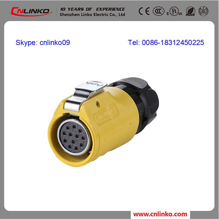 Waterproof IP68 Circular Power 12 Pin Cable Connector