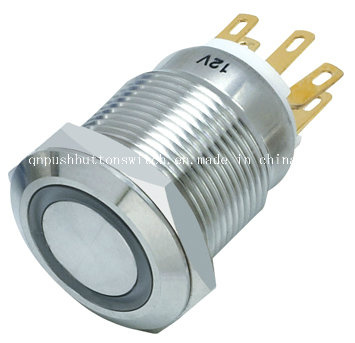 Anti-Vandal 6 Pins Ring LED Push Button Switch