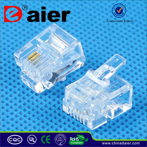 6p2c Plastic Cable Connector Telephone Plug Rj11plug