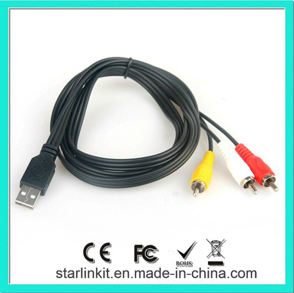USB Cable to 3 RCA Cable for Home Theater