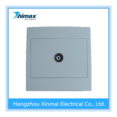 Coaxial Socket with Single Plate PC Merterial TV Socket