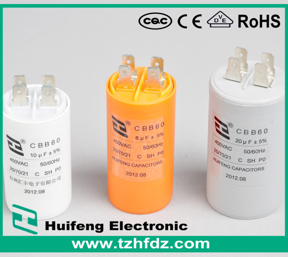 AC Motor Capacitor with VDE. CE. RoHS. CQC Approvals (CBB60)