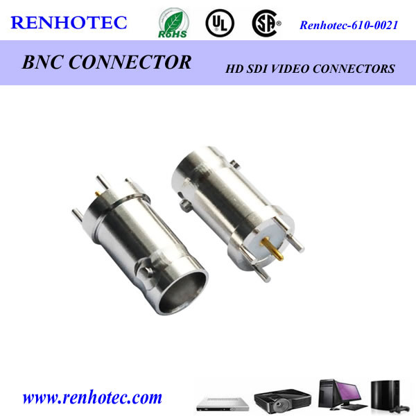 RoHS Compliant BNC Straight PCB Jack Thru Hole Type 50 Ohm Connector