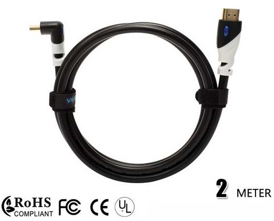 2m Right Angle HDMI Cable Premium V1.4b 4k*2k 24k Gold