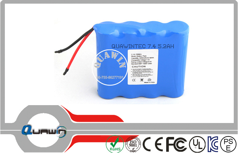 2s2p 7.4V 5200mAh Lithium Battery