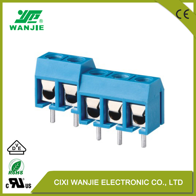 PCB Terminal Block Screw Connector with High Voltage Wj301/301r, Pitch 5.0mm